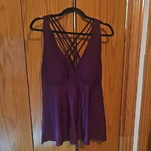 Pearl Women's Strappy Back Swim Bikini Top - Plum
